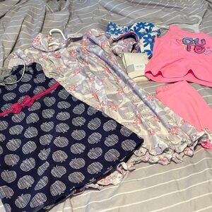Girls' Pajama Set with Hearts and Floral Patterns